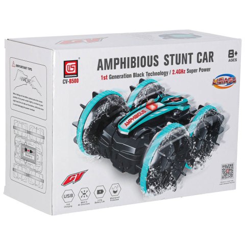 SAMOCHÓD ZDALNIE STEROWANY GESTAMI AMFIBIA 4X4 360 PŁYWA AKUMULATOR 2.4GHZ