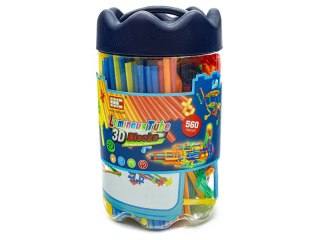 SŁOMKI KONSTRUKCYJNE 3D ŚWIECĄCE W CIEMNOŚCI PATYCZKI KLOCKI ZESTAW 560 EL.