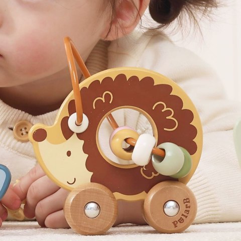 VIGA Labirynt koralikowy na kółkach - Jeż 12M+