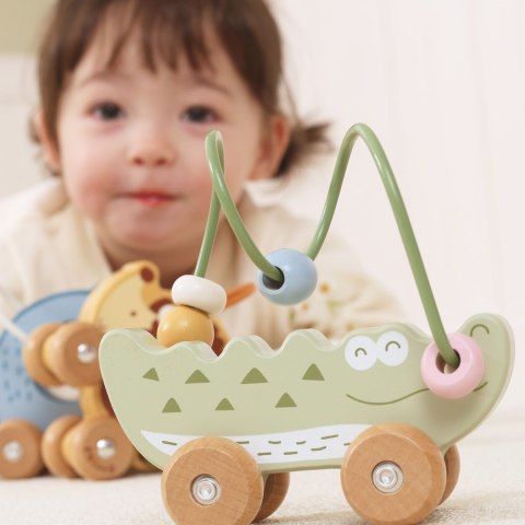 VIGA Labirynt koralikowy na kółkach - Krokodyl 12M+