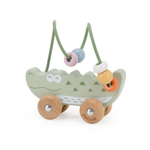 VIGA Labirynt koralikowy na kółkach - Krokodyl 12M+