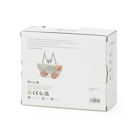 VIGA Labirynt koralikowy na kółkach - Krokodyl 12M+