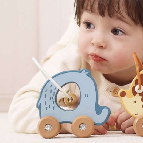 VIGA Labirynt koralikowy na kółkach - Słoń 12M+