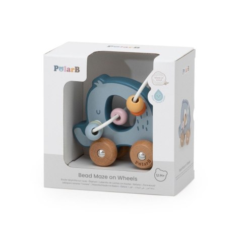 VIGA Labirynt koralikowy na kółkach - Słoń 12M+