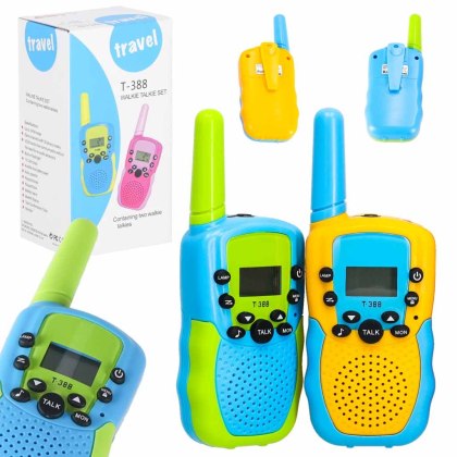 KRÓTKOFALÓWKI WALKIE TALKIE DLA DZIECI ZESTAW 2 SZTUKI ZASIĘG 3KM ŁOKI TOKI