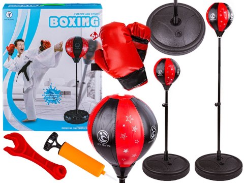 ZESTAW MAŁEGO BOKSERA GRUSZKA TRENINGOWA 120CM BOKS RĘKAWICE STOJAK