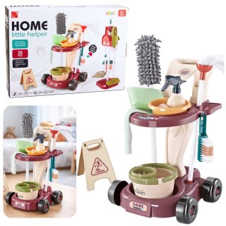 WÓZEK DO SPRZĄTANIA DLA DZIECI MOP ODKURZACZ NA BATERIE ZESTAW 26 EL.