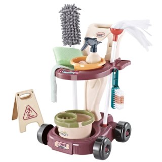 WÓZEK DO SPRZĄTANIA DLA DZIECI MOP ODKURZACZ NA BATERIE ZESTAW 26 EL.