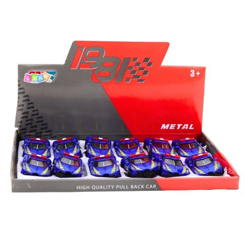 Autko Sportowe Policyjne Samochód Z Napędem Metalowy Niebieski 1:43