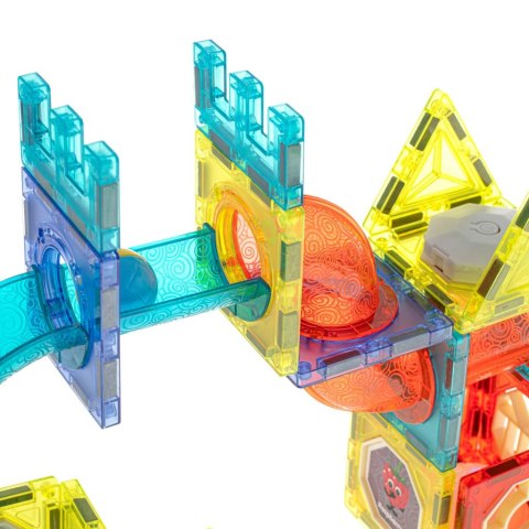 KLOCKI MAGNETYCZNE ŚWIECĄCE TOR KULKOWY MARBLE MONTESSORI ZESTAW 75 EL.