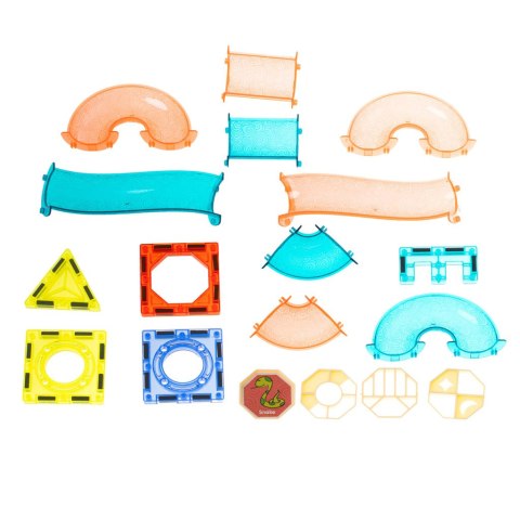 KLOCKI MAGNETYCZNE ŚWIECĄCE TOR KULKOWY MARBLE MONTESSORI ZESTAW 75 EL.