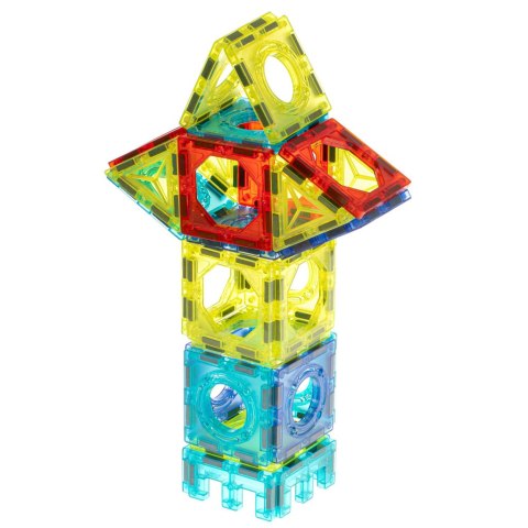 KLOCKI MAGNETYCZNE ŚWIECĄCE TOR KULKOWY MARBLE MONTESSORI ZESTAW 75 EL.