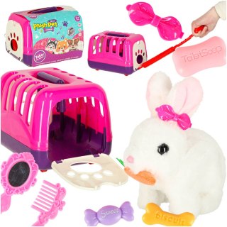 KRÓLIK INTERAKTYWNY PLUSZOWY Z TRANSPORTEREM CHODZI RUSZA USZAMI DŹWIĘKI