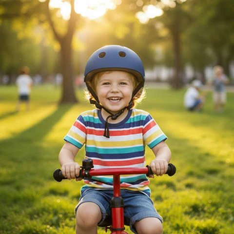 KASK ROWEROWY DZIECIĘCY TRIKE FIX DLA DZIECI REGULOWANY M 55-58CM LED GRANATOWY