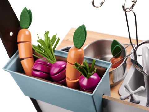 DUŻA KUCHNIA DREWNIANA DLA DZIECI LOFT XXL 96CM GARNKI AKCESORIA DŹWIĘKI