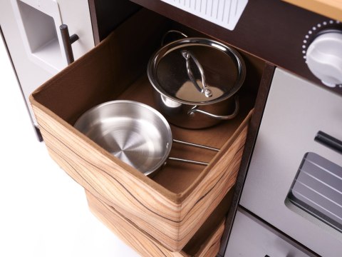 DUŻA KUCHNIA DREWNIANA DLA DZIECI LOFT XXL 96CM GARNKI AKCESORIA DŹWIĘKI