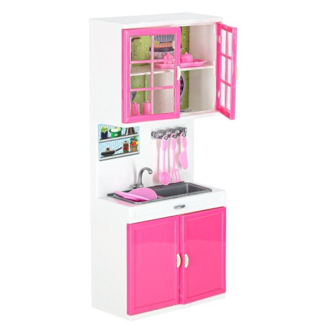 MEBELKI DLA LALEK KUCHNIA 4 MODUŁY DŹWIĘKI ŚWIATŁA LED AKCESORIA 48CM