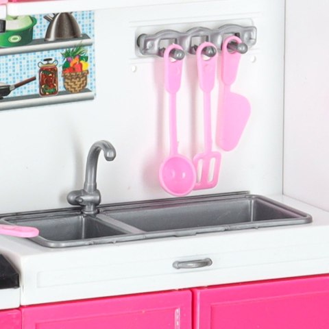 MEBELKI DLA LALEK KUCHNIA 4 MODUŁY DŹWIĘKI ŚWIATŁA LED AKCESORIA 48CM