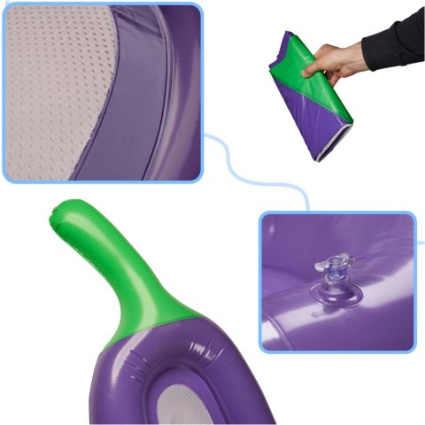 MATERAC PLAŻOWY DMUCHANY SIATECZKOWY DO PŁYWANIA BAKŁAŻAN XXL 50X240CM