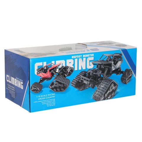 SAMOCHÓD ZDALNIE STEROWANY RC ROCK CRAWLER 4X4 1:16 KOŁA GĄSIENICE PILOT 2.4G AKU