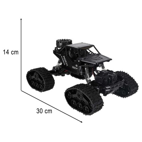 SAMOCHÓD ZDALNIE STEROWANY RC ROCK CRAWLER 4X4 1:16 KOŁA GĄSIENICE PILOT 2.4G AKU