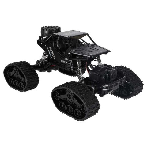SAMOCHÓD ZDALNIE STEROWANY RC ROCK CRAWLER 4X4 1:16 KOŁA GĄSIENICE PILOT 2.4G AKU