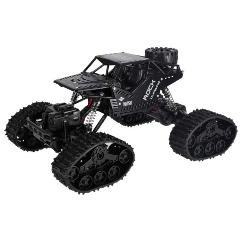 SAMOCHÓD ZDALNIE STEROWANY RC ROCK CRAWLER 4X4 1:16 KOŁA GĄSIENICE PILOT 2.4G AKU