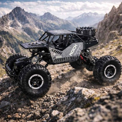 SAMOCHÓD ZDALNIE STEROWANY RC ROCK CRAWLER 4X4 1:16 KOŁA GĄSIENICE PILOT 2.4G AKU