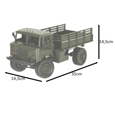 SAMOCHÓD ZDALNIE STEROWANY CIĘŻARÓWKA WOJSKOWA RC OFF-ROAD 4X4 1:16 2.4GHZ