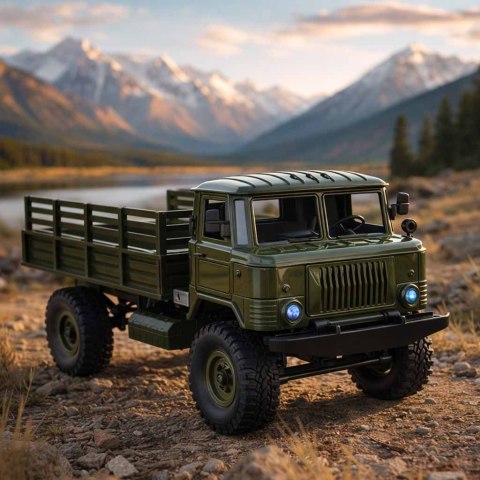 SAMOCHÓD ZDALNIE STEROWANY CIĘŻARÓWKA WOJSKOWA RC OFF-ROAD 4X4 1:16 2.4GHZ