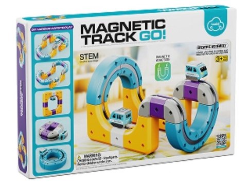 TOR MAGNETYCZNY SAMOCHODOWY KOLEJKA POCIĄG KLOCKI KONSTRUKCYJNE ZESTAW 39EL