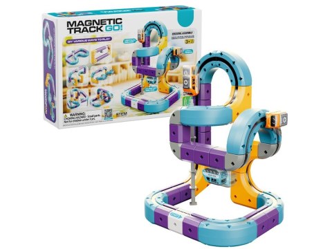 TOR MAGNETYCZNY SAMOCHODOWY KOLEJKA POCIĄG KLOCKI KONSTRUKCYJNE ZESTAW 54EL