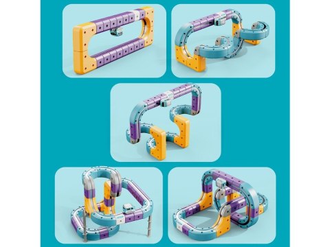 TOR MAGNETYCZNY SAMOCHODOWY KOLEJKA POCIĄG KLOCKI KONSTRUKCYJNE ZESTAW 54EL