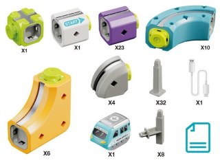 TOR MAGNETYCZNY SAMOCHODOWY KOLEJKA POCIĄG KLOCKI KONSTRUKCYJNE ZESTAW 87EL