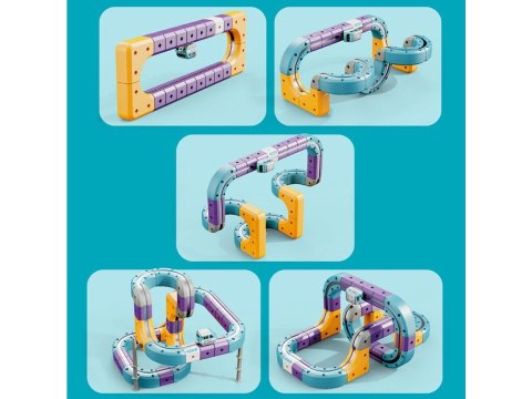 TOR MAGNETYCZNY SAMOCHODOWY KOLEJKA POCIĄG KLOCKI KONSTRUKCYJNE ZESTAW 87EL
