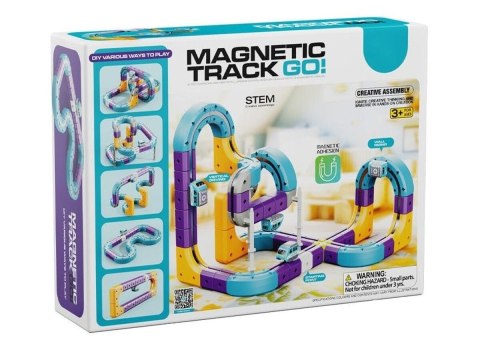 TOR MAGNETYCZNY SAMOCHODOWY KOLEJKA POCIĄG KLOCKI KONSTRUKCYJNE ZESTAW 87EL