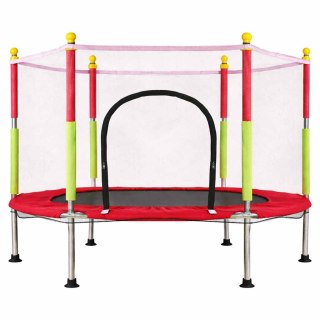 Trampolina do domu ogrodu dla dzieci siatka piłki 140cm 55inch czerwona