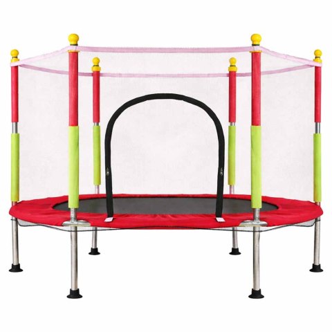 TRAMPOLINA OGRODOWA DLA DZIECI 140CM 55IN SIATKA PIŁKI OBCIĄŻENIE DO 150KG