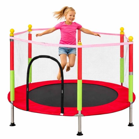 TRAMPOLINA OGRODOWA DLA DZIECI 140CM 55IN SIATKA PIŁKI OBCIĄŻENIE DO 150KG
