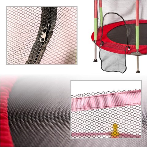 TRAMPOLINA OGRODOWA DLA DZIECI 140CM 55IN SIATKA PIŁKI OBCIĄŻENIE DO 150KG