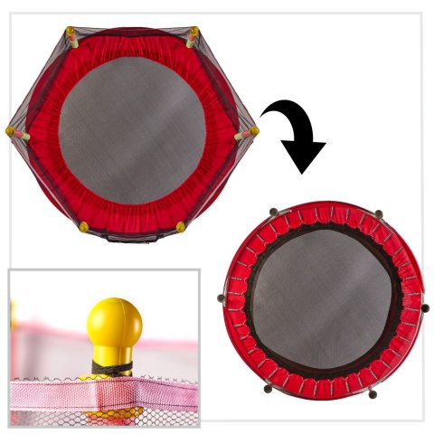 TRAMPOLINA OGRODOWA DLA DZIECI 140CM 55IN SIATKA PIŁKI OBCIĄŻENIE DO 150KG