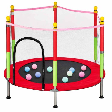 TRAMPOLINA OGRODOWA DLA DZIECI 140CM 55IN SIATKA PIŁKI OBCIĄŻENIE DO 150KG
