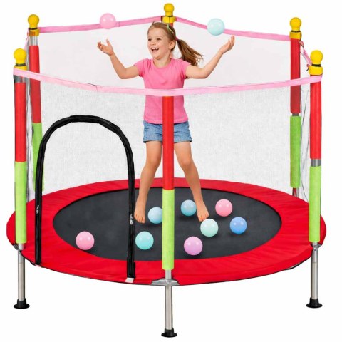 TRAMPOLINA OGRODOWA DLA DZIECI 140CM 55IN SIATKA PIŁKI OBCIĄŻENIE DO 150KG
