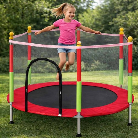 TRAMPOLINA OGRODOWA DLA DZIECI 140CM 55IN SIATKA PIŁKI OBCIĄŻENIE DO 150KG