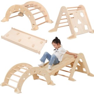 Viga Domowy Plac Zabaw 3w1: Trójkąt Pikler, Bujak i Zjeżdżalnia