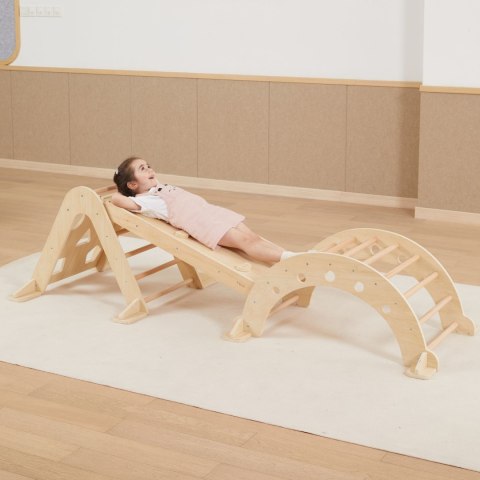 Viga Domowy Plac Zabaw 3w1: Trójkąt Pikler, Bujak i Zjeżdżalnia