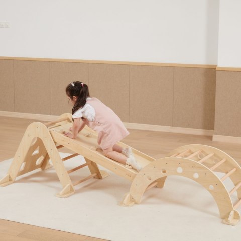 Viga Domowy Plac Zabaw 3w1: Trójkąt Pikler, Bujak i Zjeżdżalnia