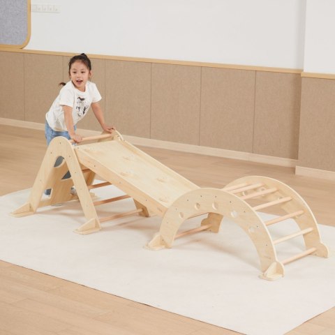 Viga Domowy Plac Zabaw 3w1: Trójkąt Pikler, Bujak i Zjeżdżalnia