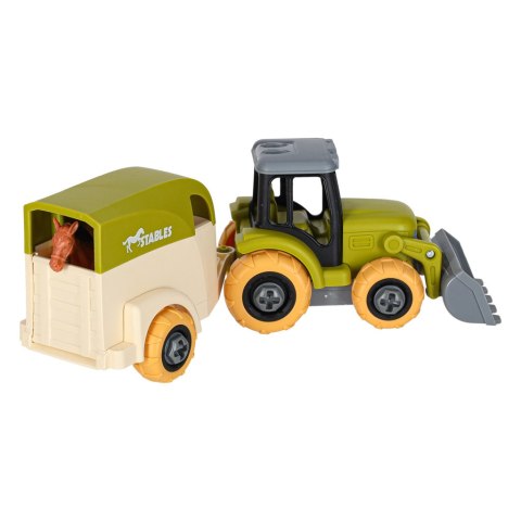 ZESTAW KONSTRUKCYJNY FARMA POJAZDY DO ROZKRĘCANIA ZWIERZĘTA ZAGRODA WKRĘTARKA