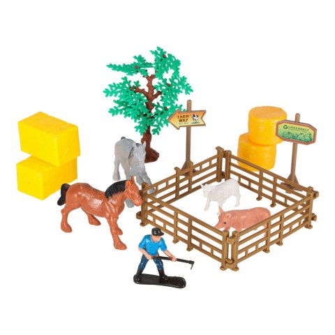 ZESTAW KONSTRUKCYJNY FARMA POJAZDY DO ROZKRĘCANIA ZWIERZĘTA ZAGRODA WKRĘTARKA